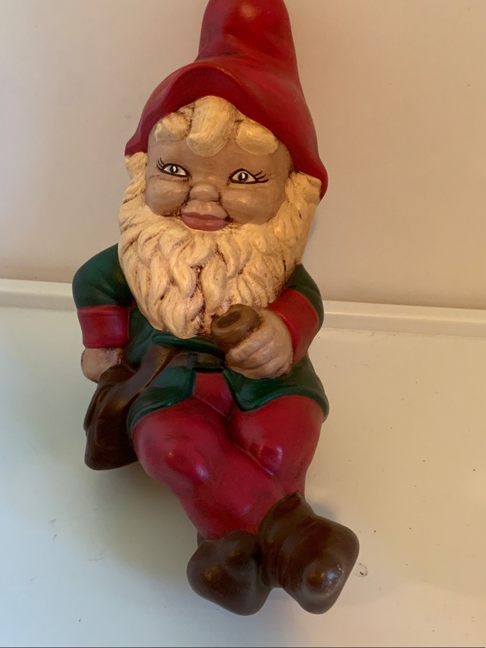 Festive Gnome Figurine in Red & Green Holiday Colors